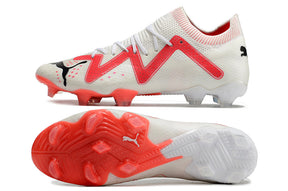 Chuteira Campo Puma Future Ultimate FG Branca e Rosa "Breakthrought Pack"