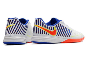 Chuteira Futsal Nike Lunar Gato II IC Branco, Azul e Laranja