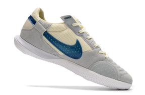 Chuteira Nike Streetgato Preto Futsal Bege com Azul