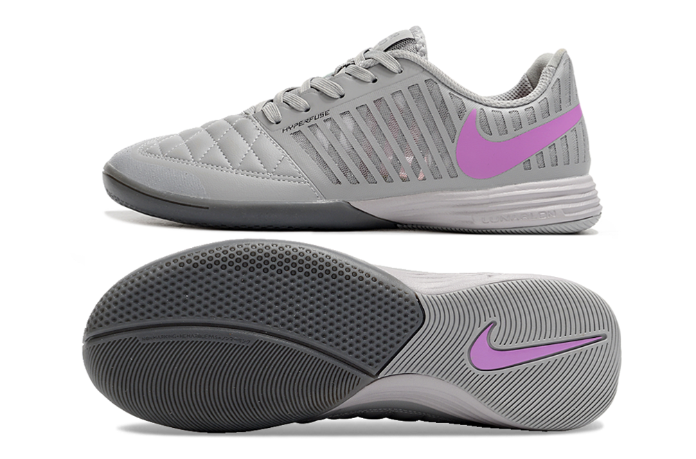 Chuteira Futsal Nike Lunar Gato II IC Cinza e Roxo