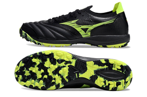 Chuteira Society Mizuno Morelia Neo Sala TF Preta e Verde