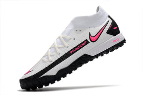 Chuteira Society Nike Phantom GT2 DF Elite Branco e Rosa TF "Daybreak Pack"