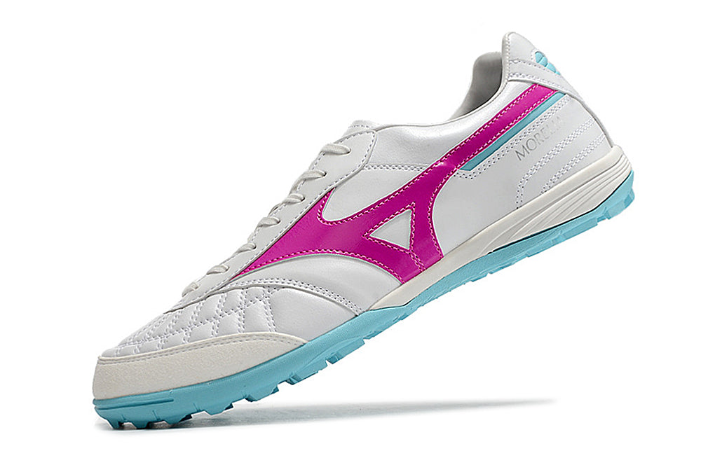 Chuteira Society Mizuno Morelia Sala Japan IC Branca, Rosa e Azul