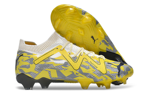 Chuteira Campo Puma Future Ultimate FG Amarela e Cinza "Voltage Pack"