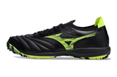 Chuteira Society Mizuno Morelia Neo Sala TF Preta e Verde