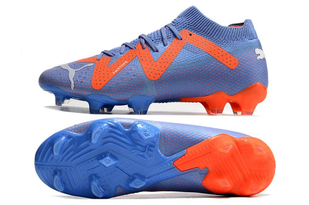 Chuteira Campo Puma Future Ultimate FG Roxa e Laranja "Supercharge Pack"