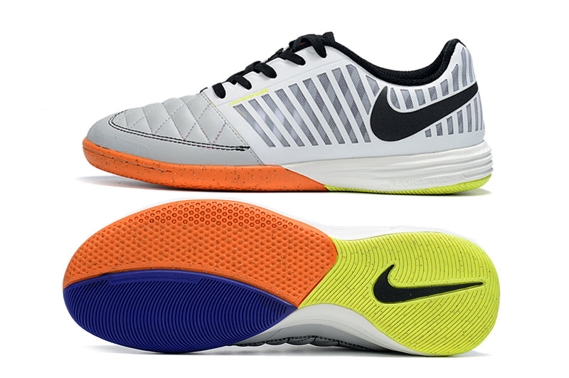 Chuteira Futsal Nike Lunar Gato II IC Branco e Cinza