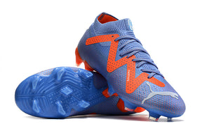 Chuteira Campo Puma Future Ultimate FG Roxa e Laranja "Supercharge Pack"