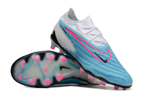 Chuteira Nike Phantom GX Low Elite FG Campo Azul com Rosa