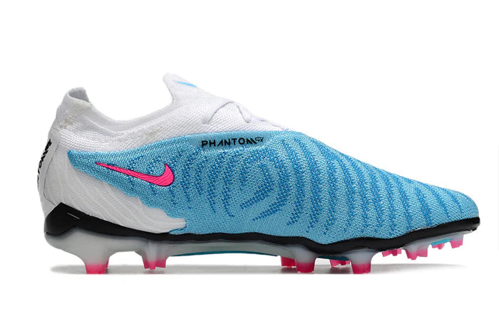 Chuteira Nike Phantom GX Low Elite FG Campo Azul com Rosa