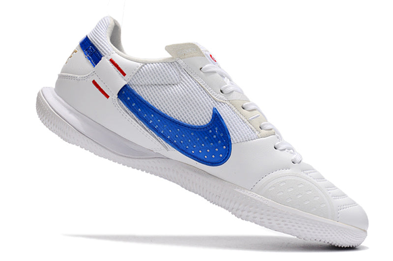 Chuteira Nike Streetgato Futsal branco com azul