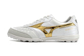 Chuteira Society Mizuno Morelia Sala Japan IC Branca e Dourado