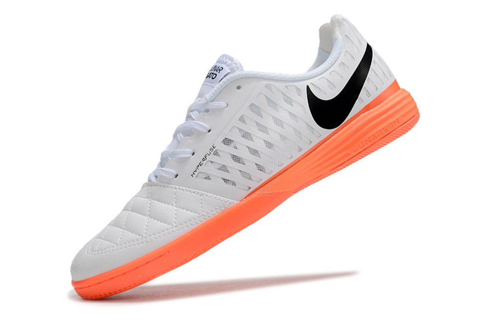 Chuteira Futsal Nike Lunar Gato II IC Branca e Laranja