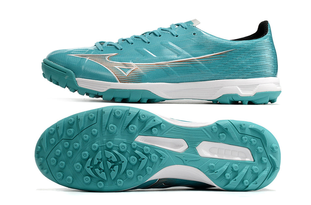 Chuteira Society Mizuno Alpha TF Azul "Azure Blue Pack"