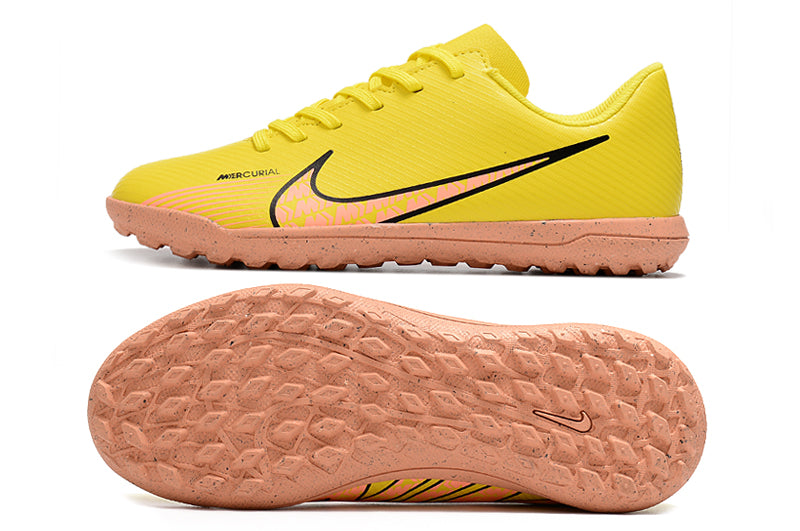 Chuteira Infantil Society Nike Mercurial Vapor 15 Club TF Amarela "Lucent Pack"