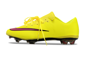 Chuteira Campo Nike Retrô Mercurial Vapor 10 FG Amarela e Rosa