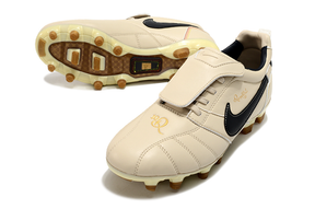 Chuteira Campo Nike Retrô Tiempo Legend R10 Elite Bege e Preta