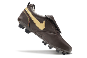 Chuteira Campo Nike Retrô Tiempo Legend R10 Elite Marrom e Dourado