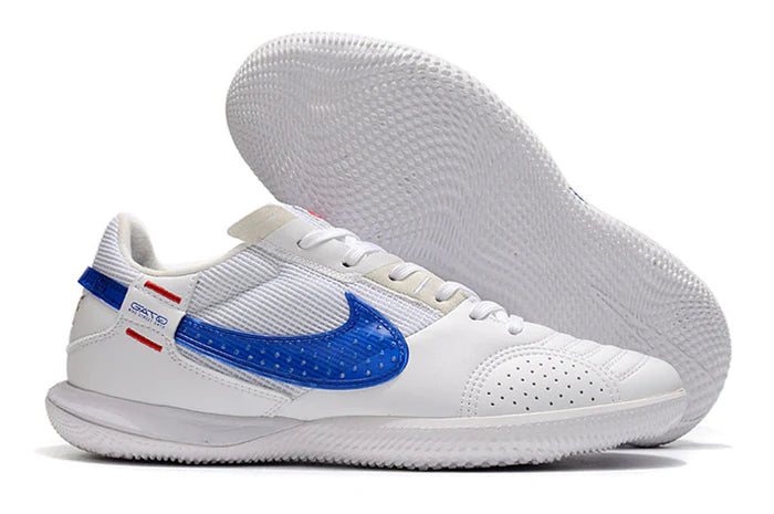 Chuteira Nike Streetgato Preto Futsal Branco com Azul