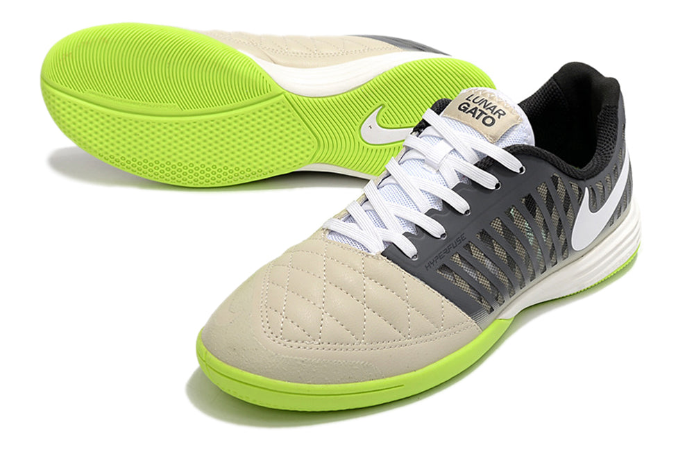 Chuteira Futsal Nike Lunar Gato II IC Cinza e Verde