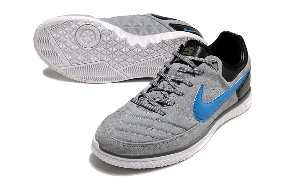 Chuteira Futsal Nike 5 StreetGato IC Cinza, Azul e Preto