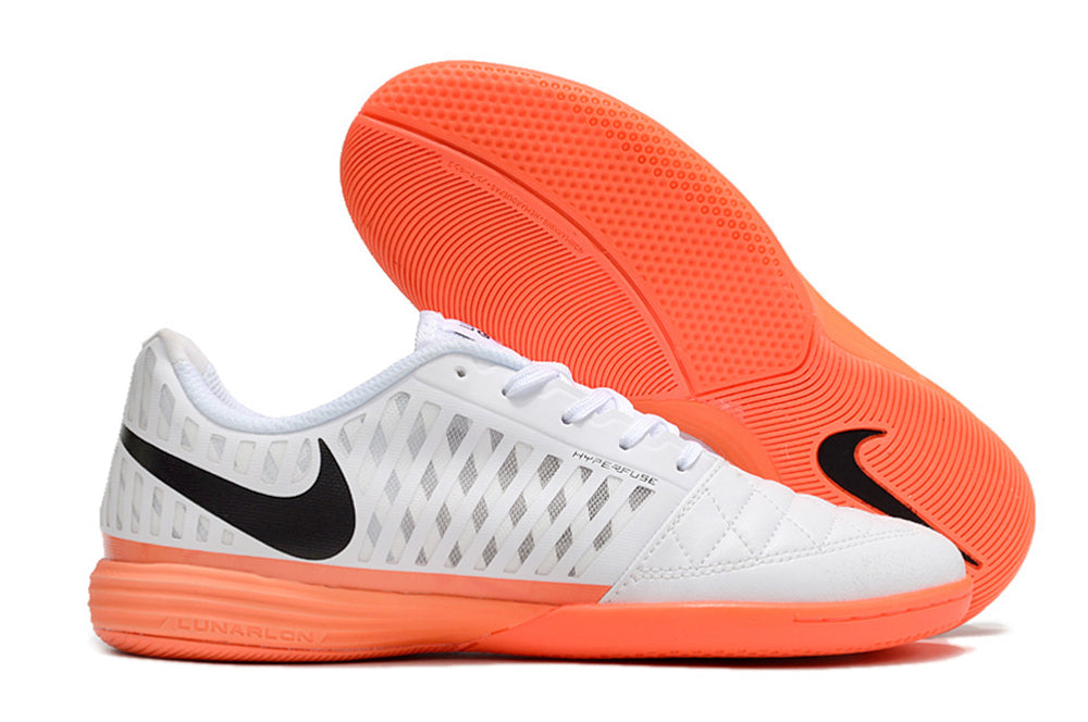 Chuteira Futsal Nike Lunar Gato II IC Branca e Laranja